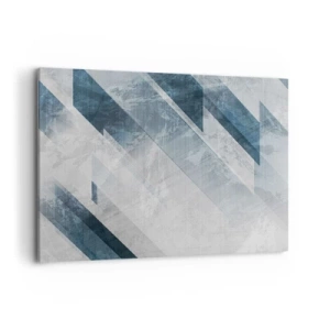 Lærredstryk - Billede på lærred - Rumlig komposition - bevægelse af gråtoner - 100x70 cm