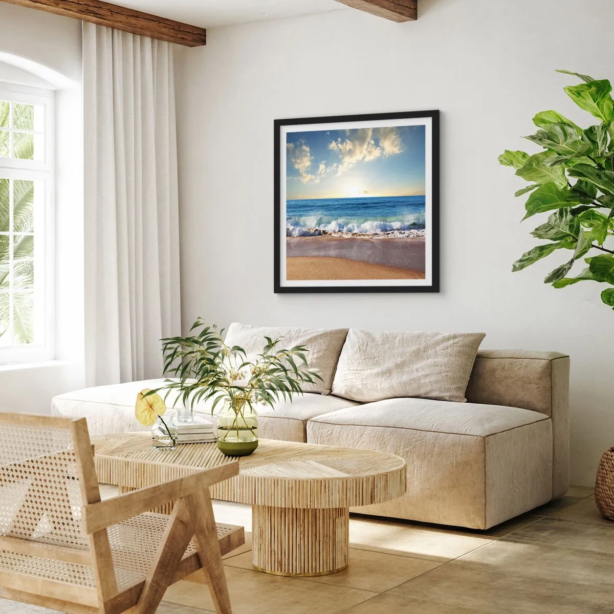 Plakat i sort ramme - Bevægelse og stilhed på samme tid - 50x50 cm