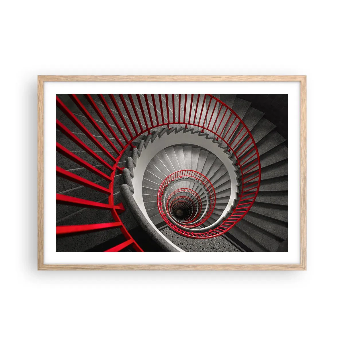 Plakat i ramme af lyst egetræ - Arkitektoniske lege - 70x50 cm