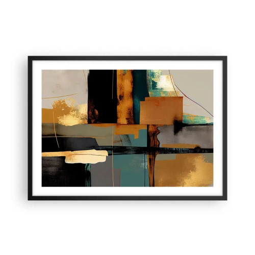 Plakat i sort ramme - Abstraktion - lys og skygge - 70x50 cm