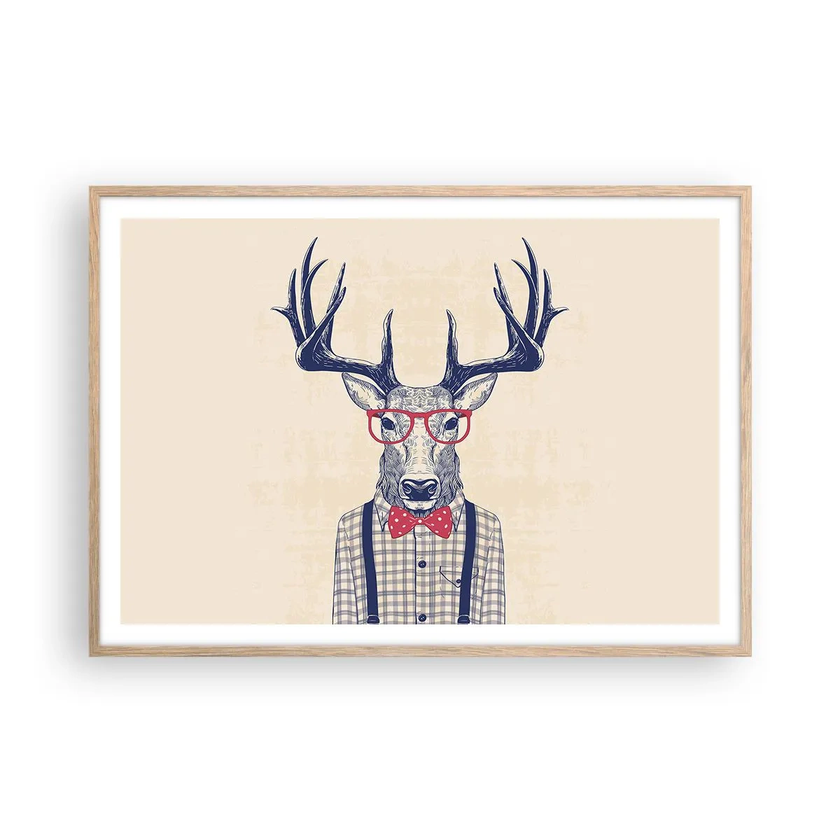 Plakat i ramme af lyst egetræ - Et underholdende ekstravaganza - 100x70 cm