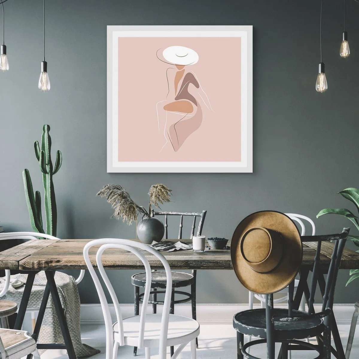 Plakat i hvid ramme - En dame, der skal være - 40x40 cm