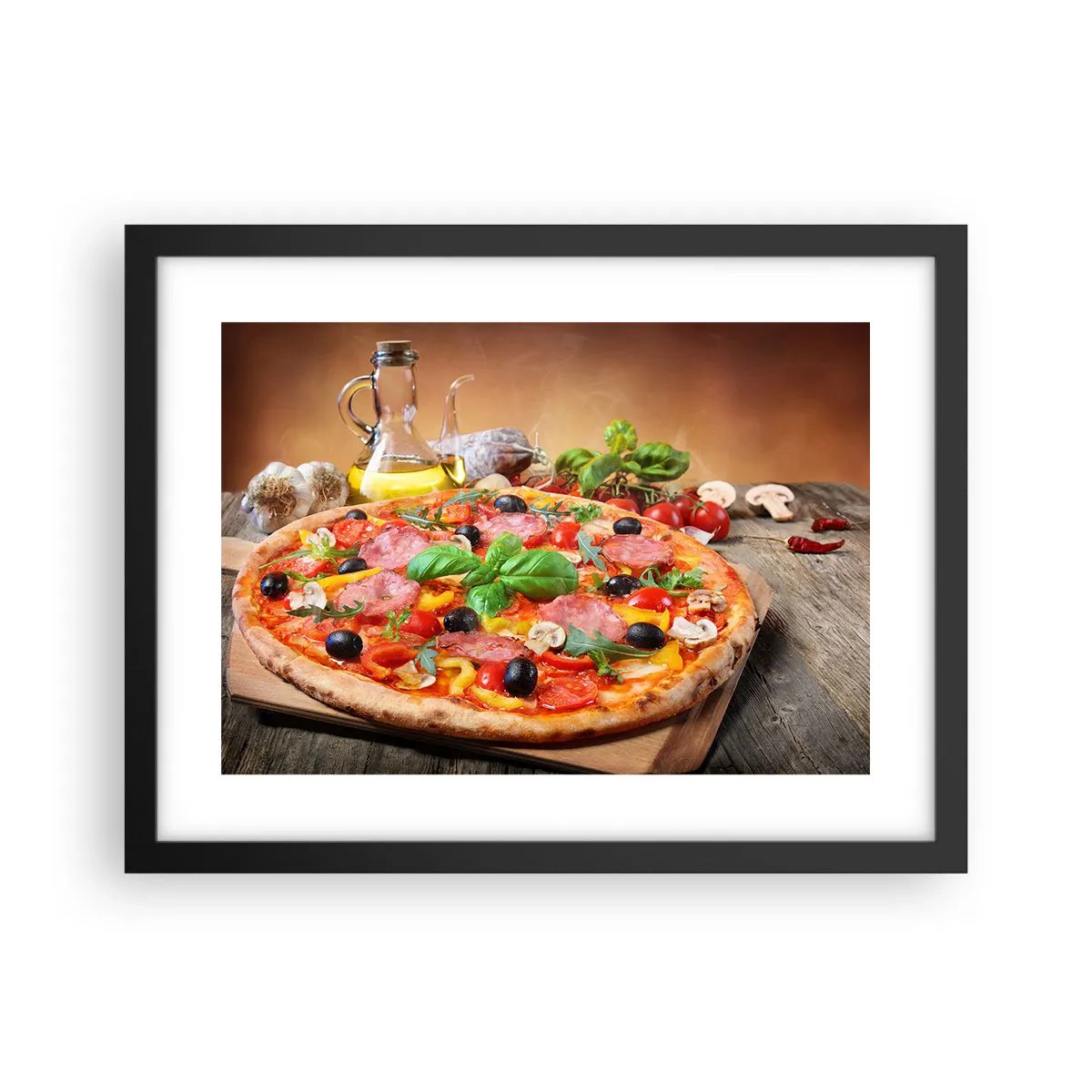 Plakat i sort ramme - Med en ægte italiensk smag - 40x30 cm