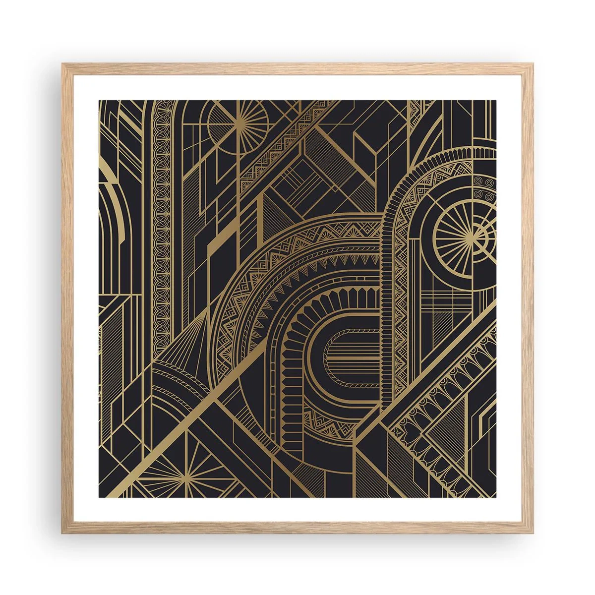 Plakat i ramme af lyst egetræ - Koncepter, idéer, planer - 60x60 cm