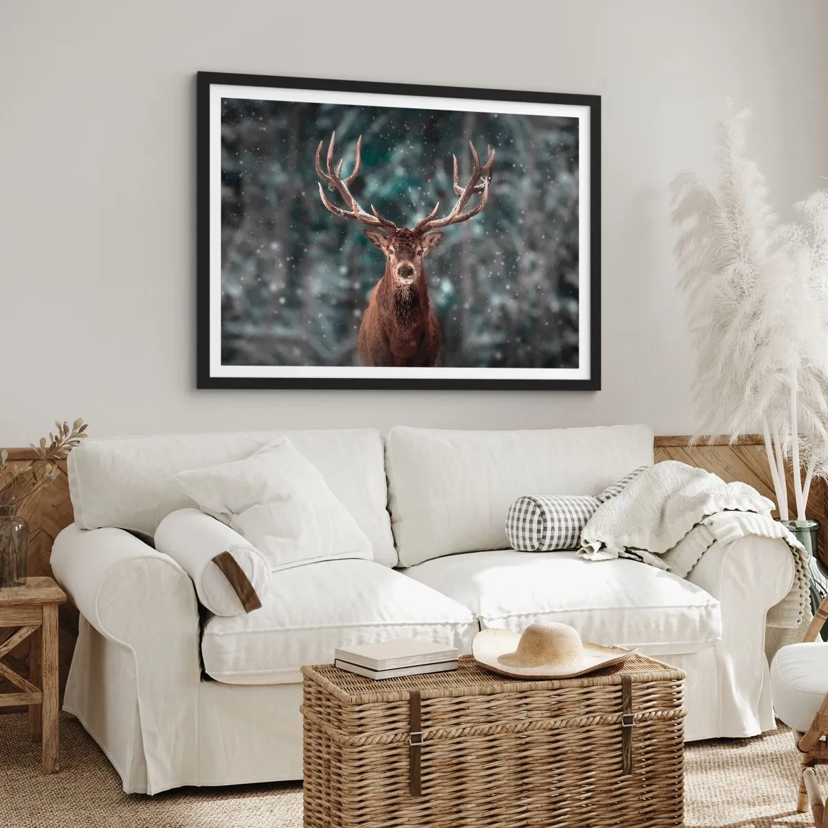 Plakat i sort ramme - Skovens konge kronet - 40x30 cm