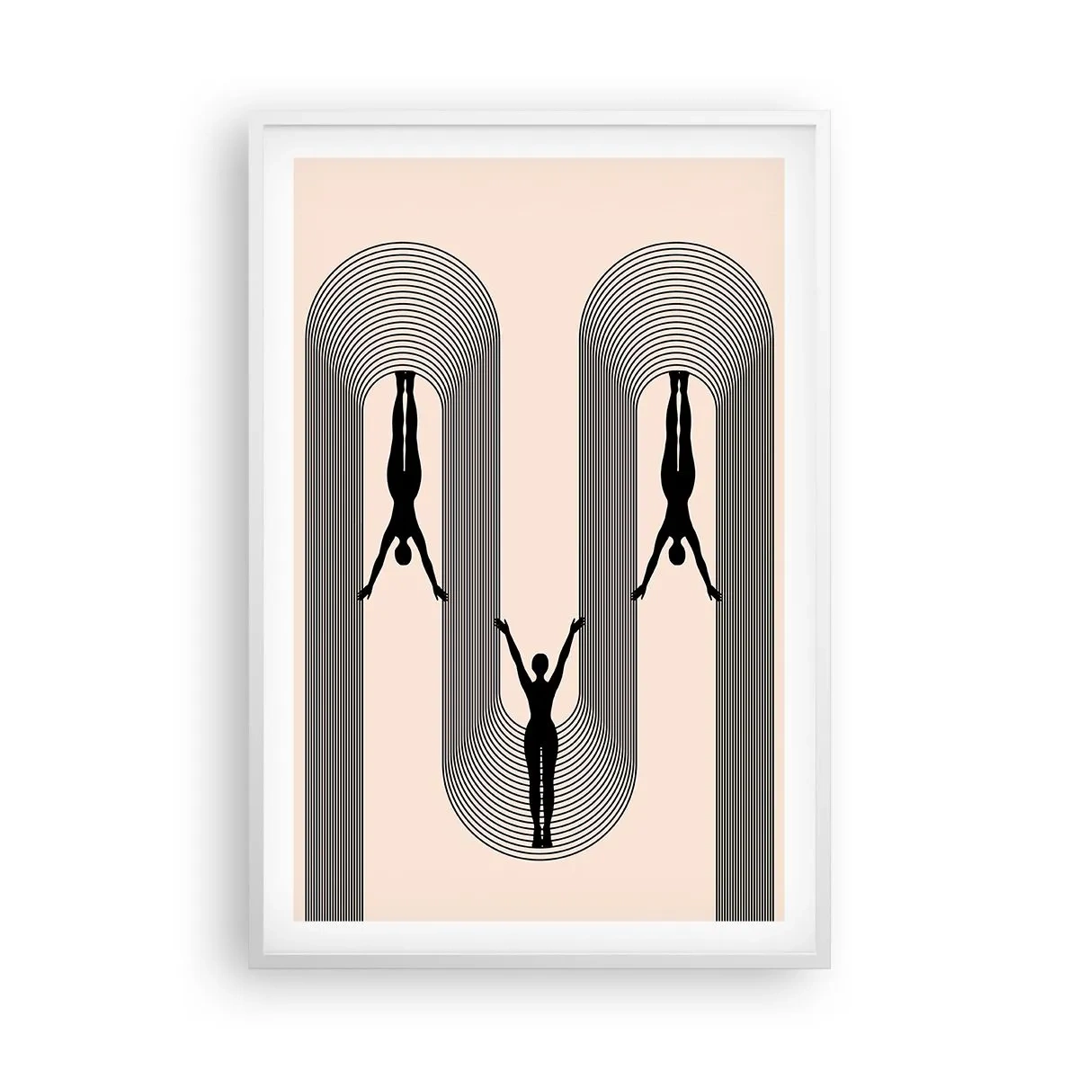 Plakat i hvid ramme - På hovedet nedad - 61x91 cm
