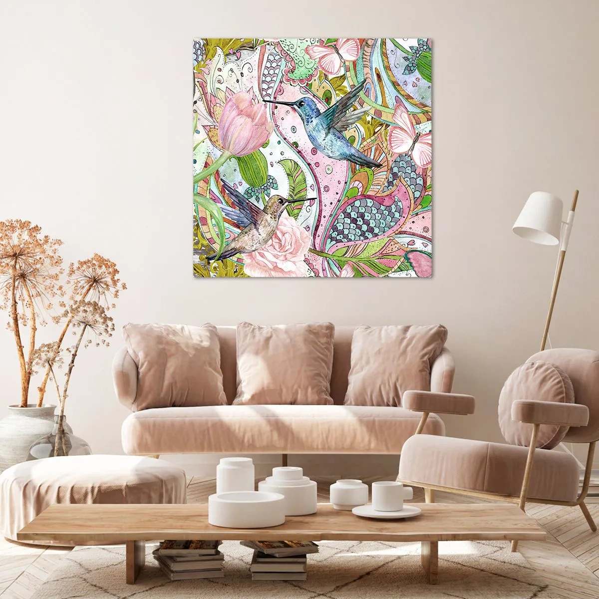 Lærredstryk - Billede på lærred - Forviklet i vinstokkene - 60x60 cm