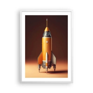 Plakat i hvid ramme - Det begynder med en drøm - 50x70 cm