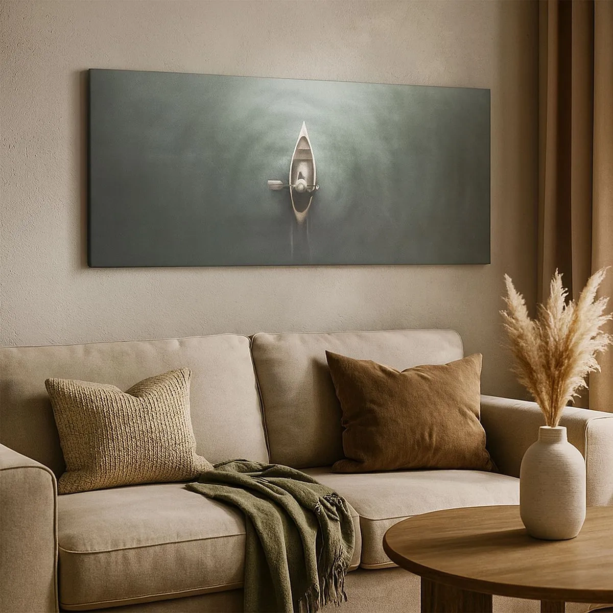 Lærredstryk - Billede på lærred - På tværs af en månelyst sø - 100x40 cm