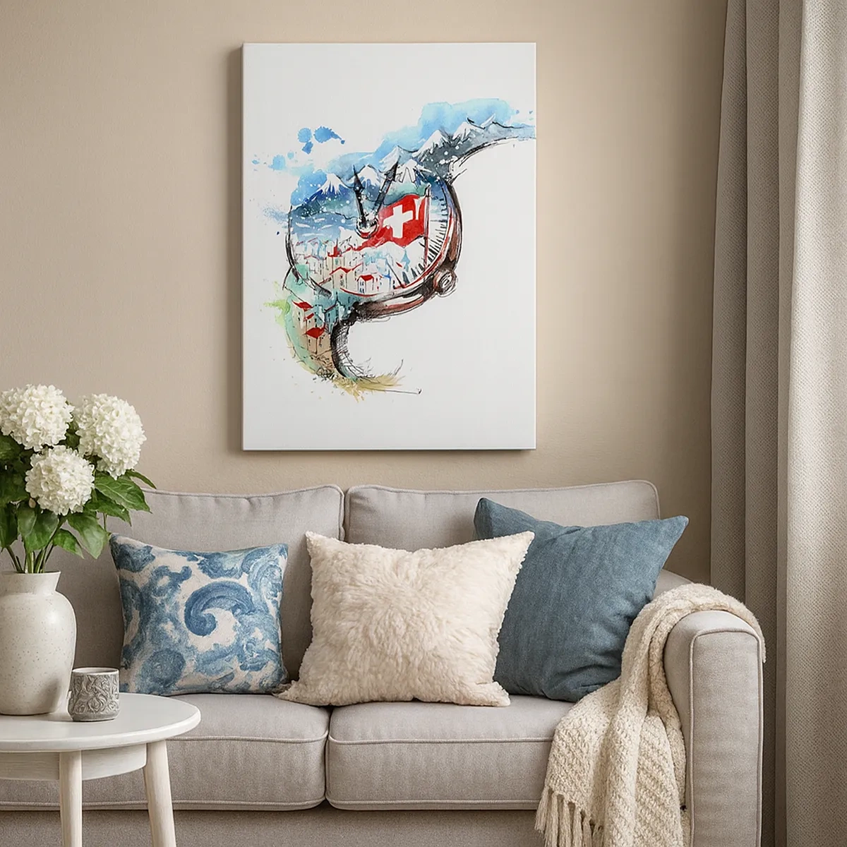 Lærredstryk - Billede på lærred - Schweiz' ånd - 50x70 cm