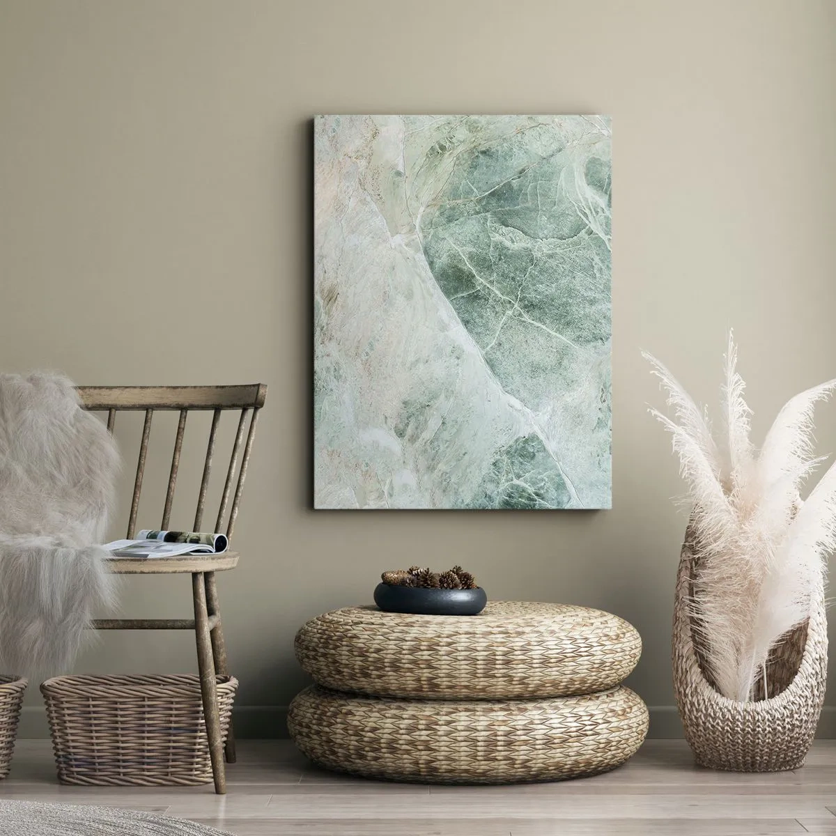 Lærredstryk - Billede på lærred - Den ædle kølighed af sten - 45x80 cm