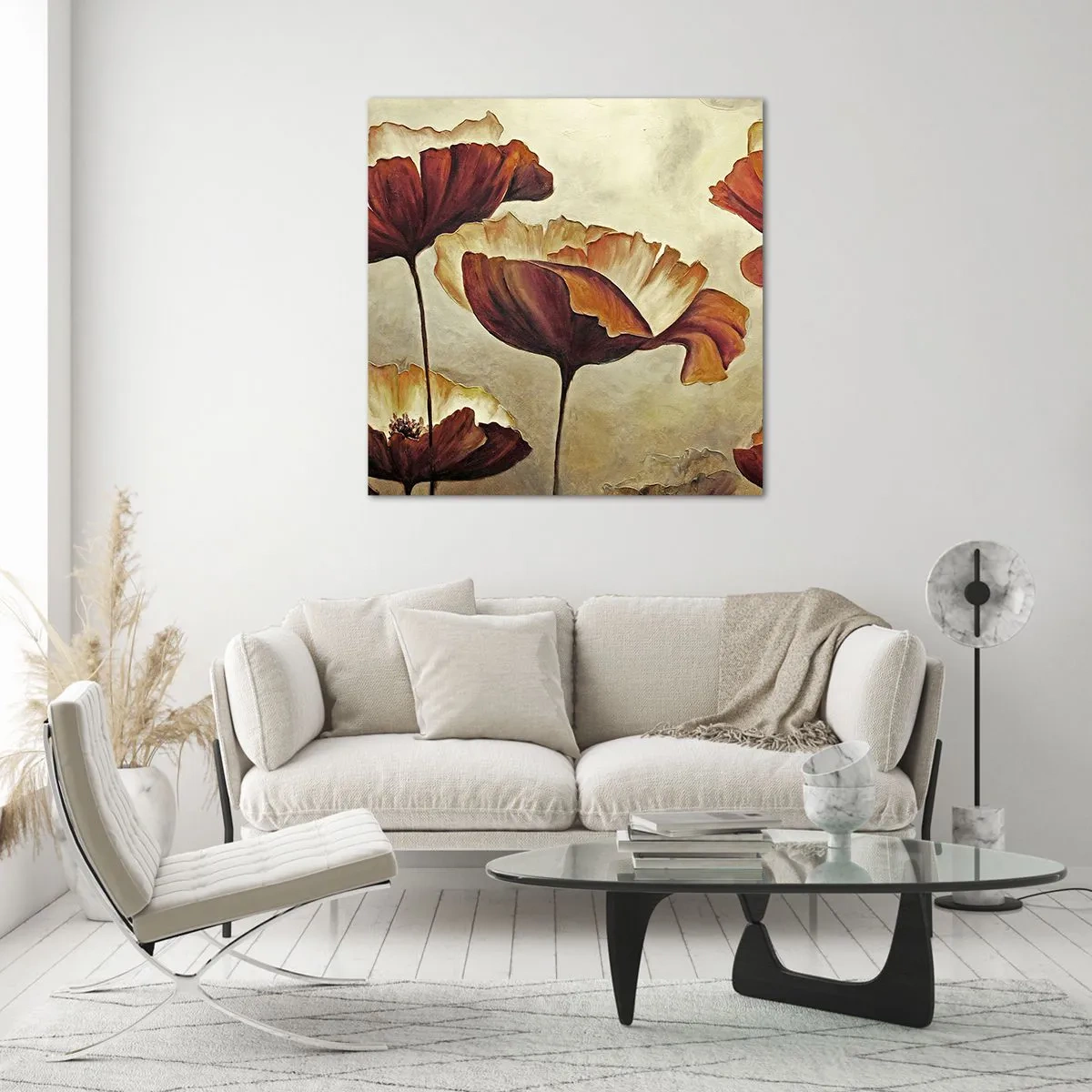 Billede på glas - Marker - 70x70 cm