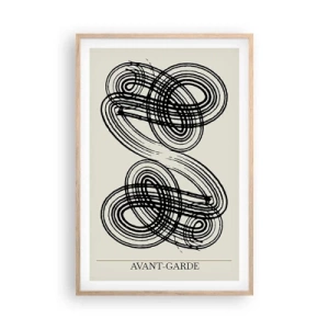 Plakat i ramme af lyst egetræ - Det kom ud spontant - 61x91 cm