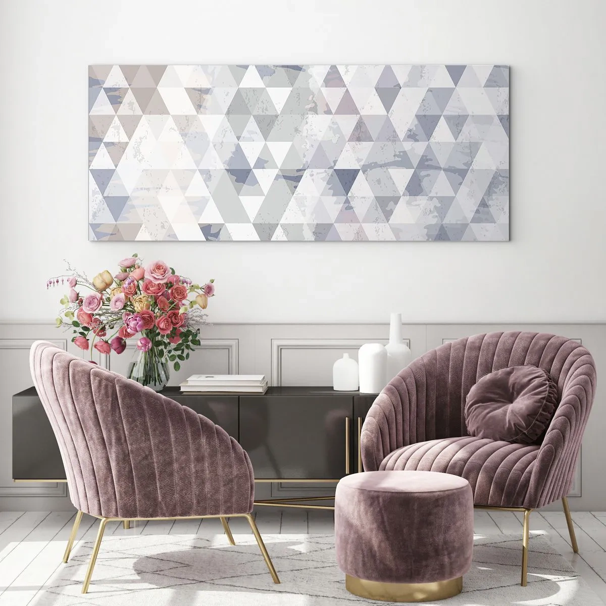 Billede på glas - I takt på tre - 100x40 cm