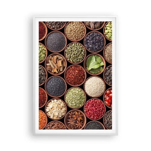Plakat i hvid ramme - Alle verdens smage - 70x100 cm
