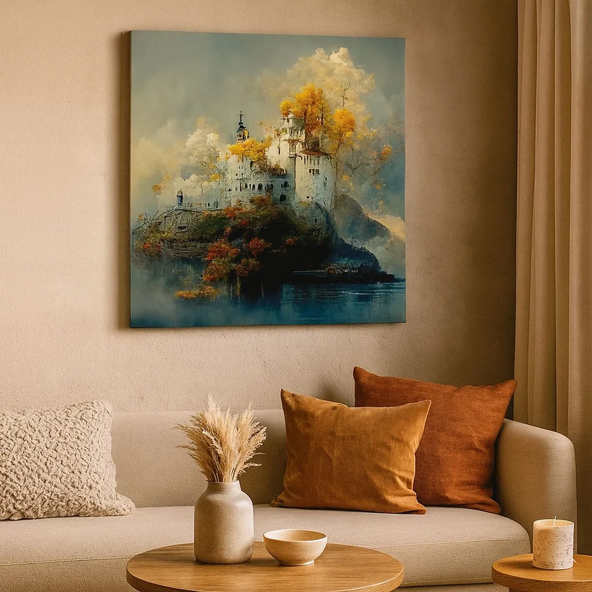 Lærredstryk - Billede på lærred - Begyndelsen på en romantisk historie - 30x30 cm