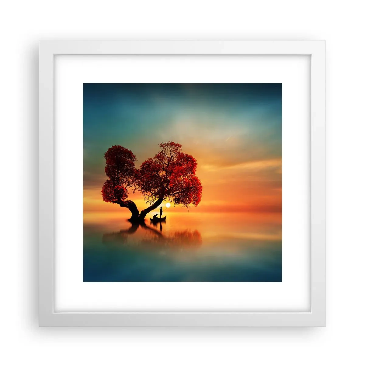 Plakat i hvid ramme - Fjern og tavs verdensløshed - 30x30 cm