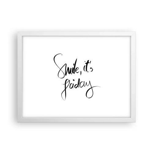 Plakat i hvid ramme - Ægte glæde - 40x30 cm