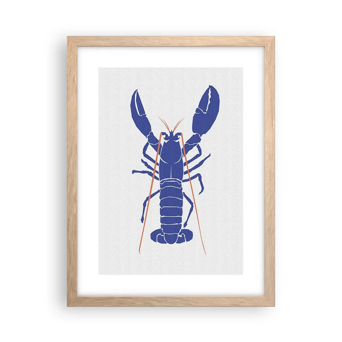 Plakat i ramme af lyst egetræ - Hummer udsøgt i granatæble - 30x40 cm
