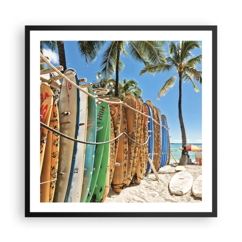 Plakat i sort ramme - Solrig sjov - 60x60 cm