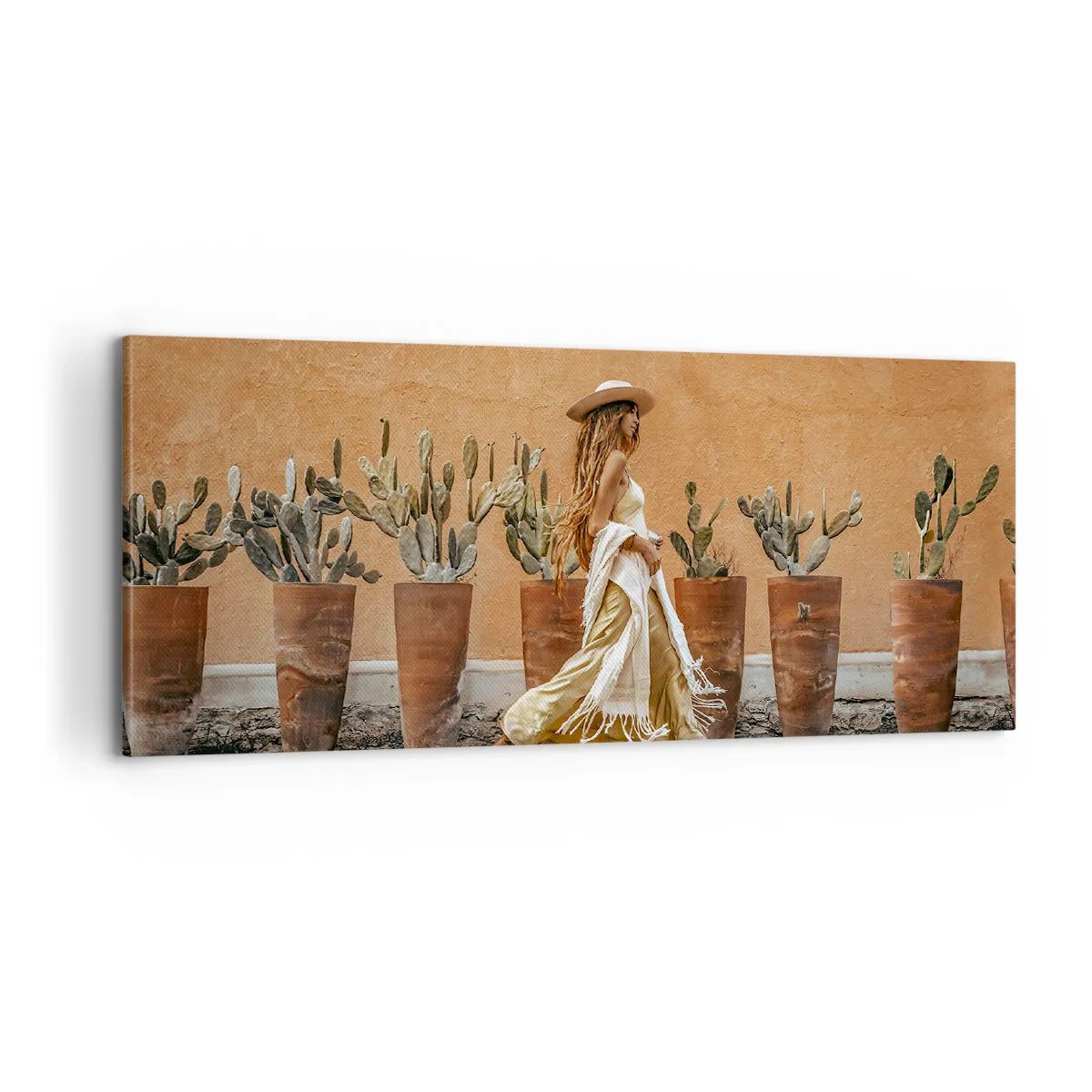 Lærredstryk - Billede på lærred - I en hippieagtig stil - 100x40 cm
