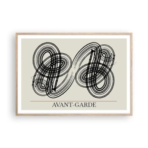 Plakat i ramme af lyst egetræ - Det kom ud spontant - 100x70 cm