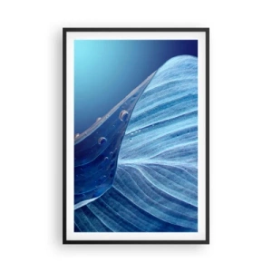 Plakat i sort ramme - Skjulte dråber af blåt - 61x91 cm