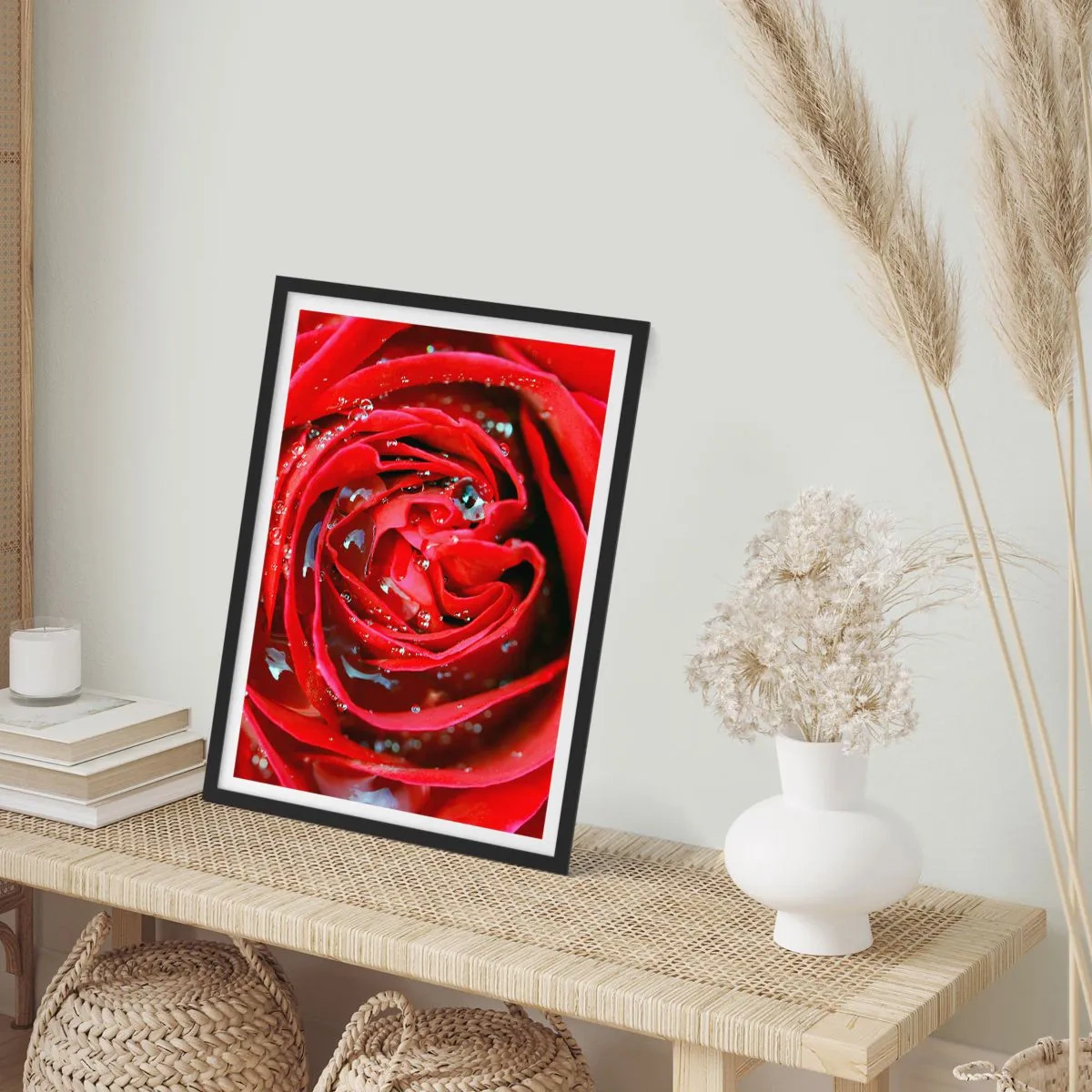 Plakat i sort ramme - I dråber af dug - 61x91 cm