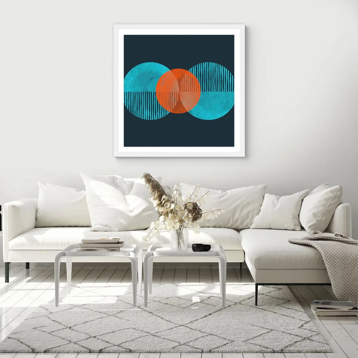 Plakat i hvid ramme - Symmetrisk sammensætning - 40x40 cm