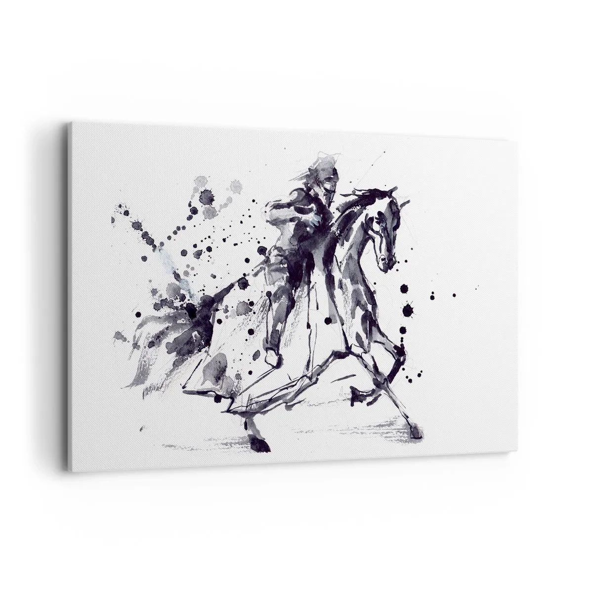 Lærredstryk - Billede på lærred - Sort ridder - 120x80 cm