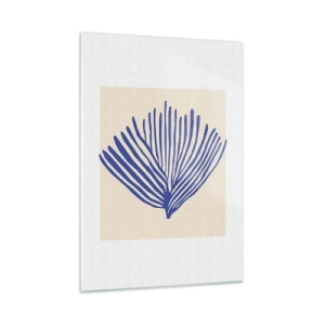 Billede på glas - Blå vifte - 50x70 cm