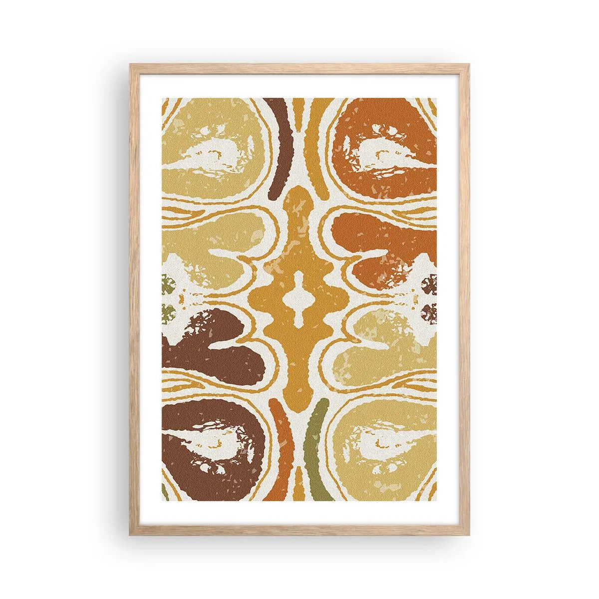 Plakat i ramme af lyst egetræ - Sentimental abstraktion - 50x70 cm