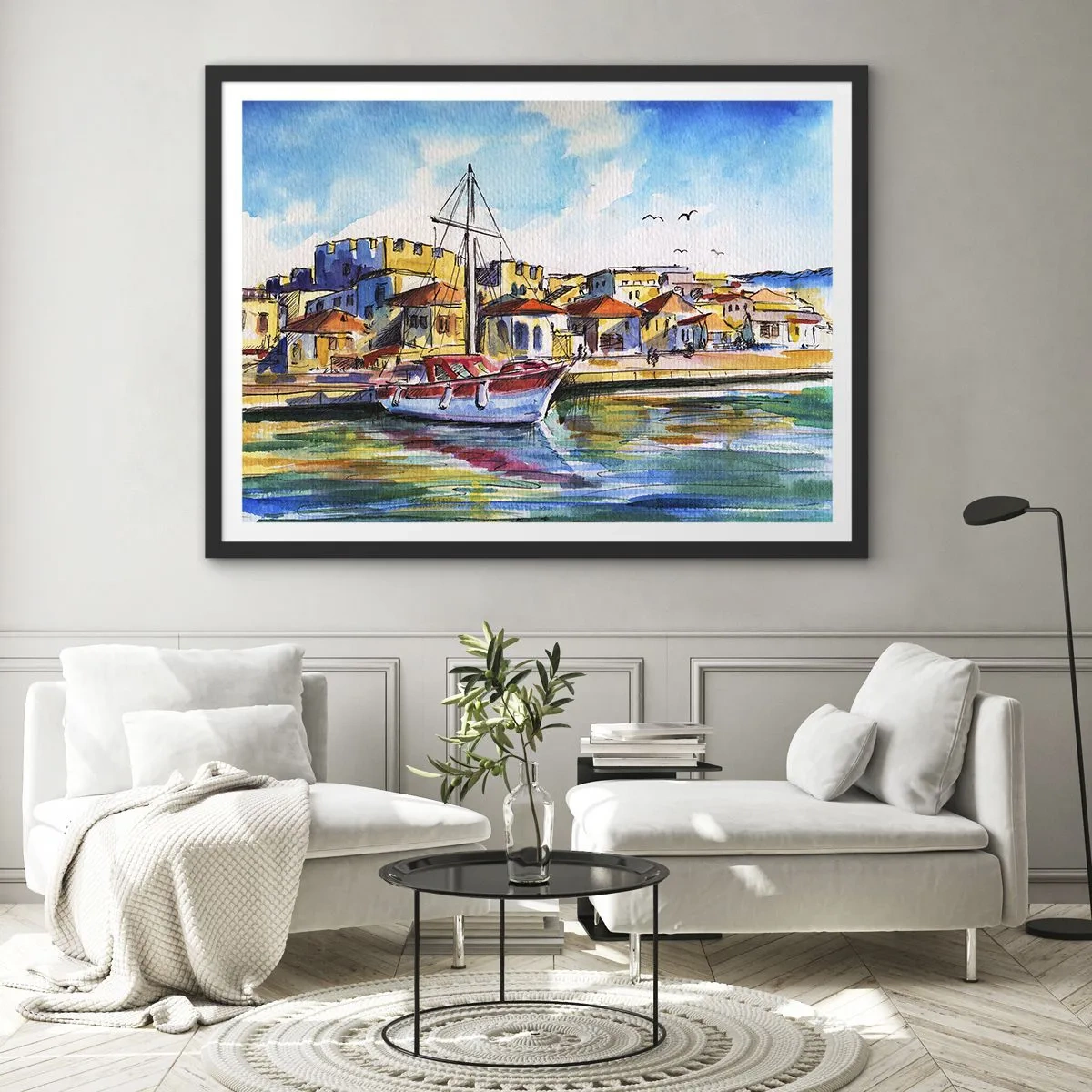 Plakat i sort ramme - Regnbue eftermiddag - 91x61 cm