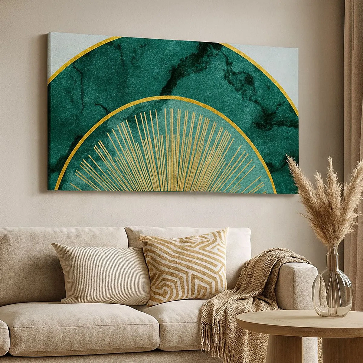 Lærredstryk - Billede på lærred - Et anderledes solsystem - 100x40 cm