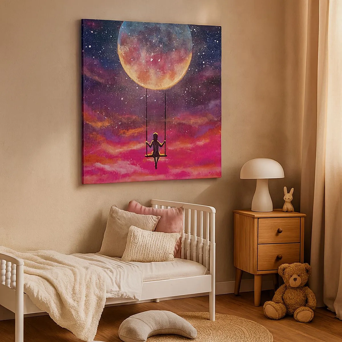 Lærredstryk - Billede på lærred - Glæd dig i skyerne - 30x30 cm