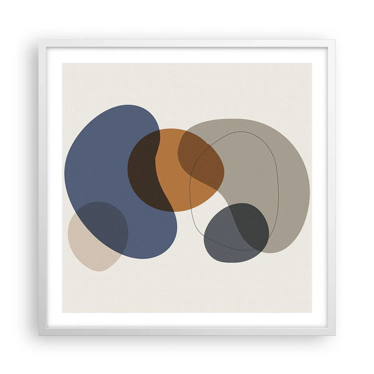 Plakat i hvid ramme - Dråber af farve - 60x60 cm