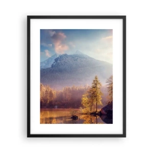 Plakat i sort ramme - I bjerge og dale - 40x50 cm