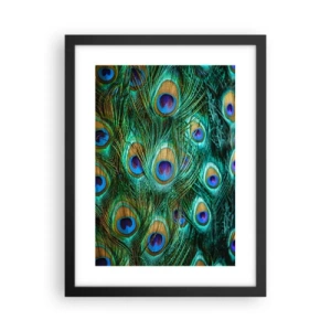 Plakat i sort ramme - En påfugls blik - 30x40 cm