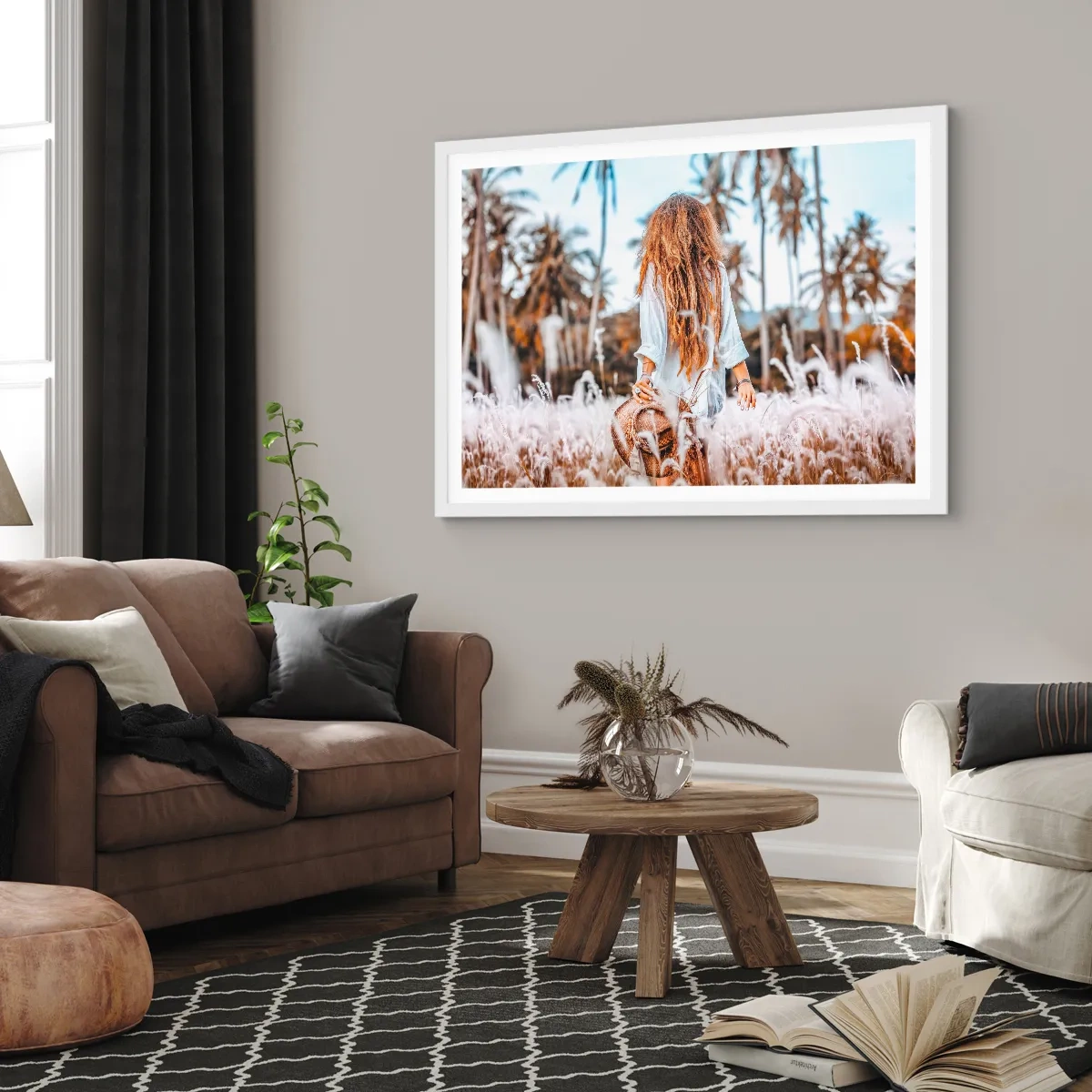 Plakat i hvid ramme - Født af græsdun - 40x30 cm