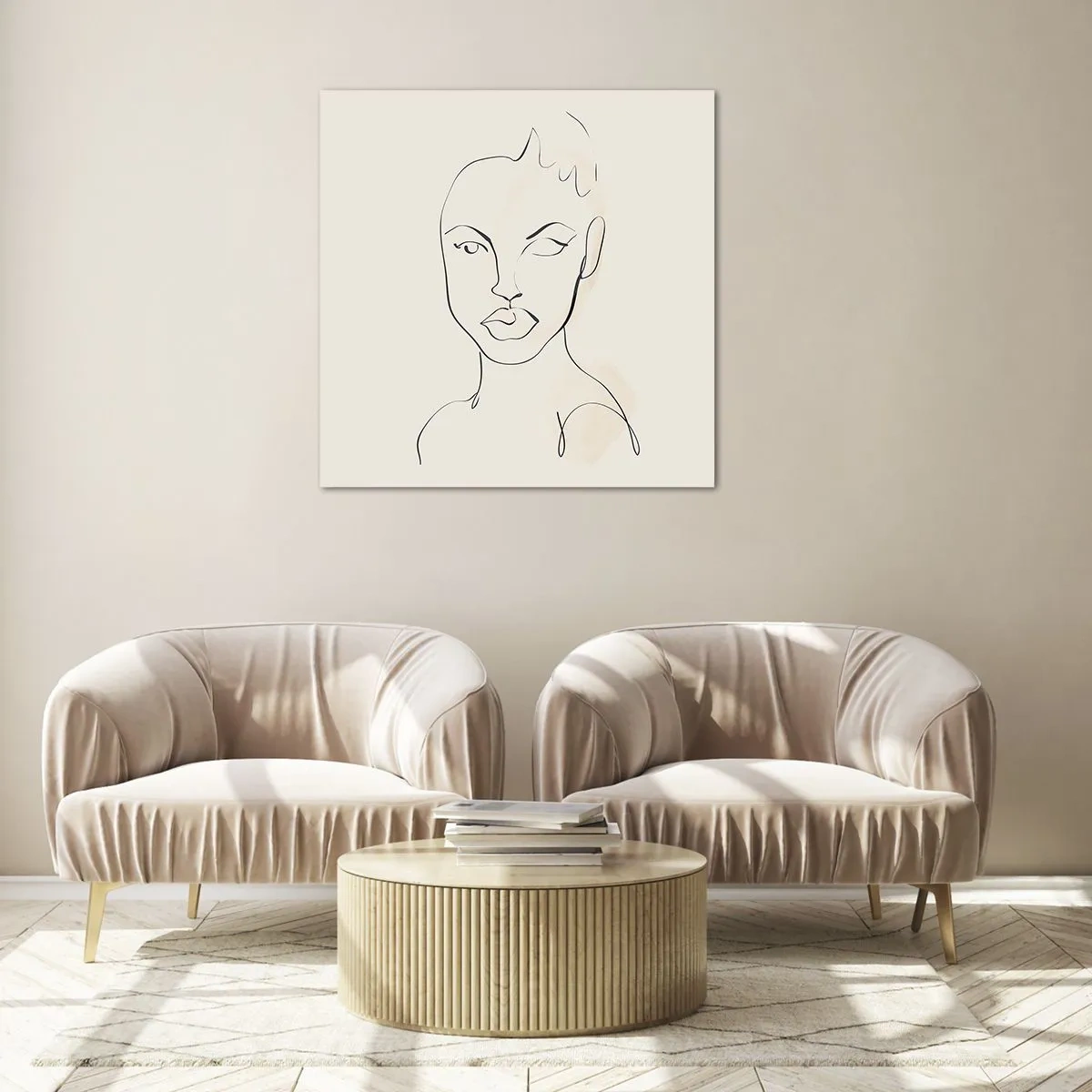 Billede på glas - Omrids af sensualitet - 60x60 cm