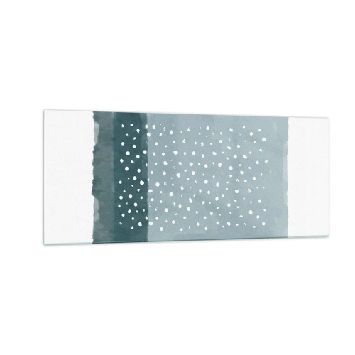 Billede på glas - Dyrket i blåt - 100x40 cm