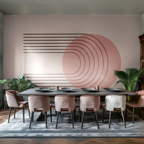Fototapet Standard Eco - Minimalistisk abstraktion med geometriske former - 100x70cm - Uimodståelig tiltrækningskraft - Moderne vægdekoration til stue og soveværelse ARTTOR