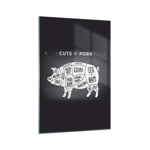 Billede på glas - Slagterens grundbog - 70x100 cm