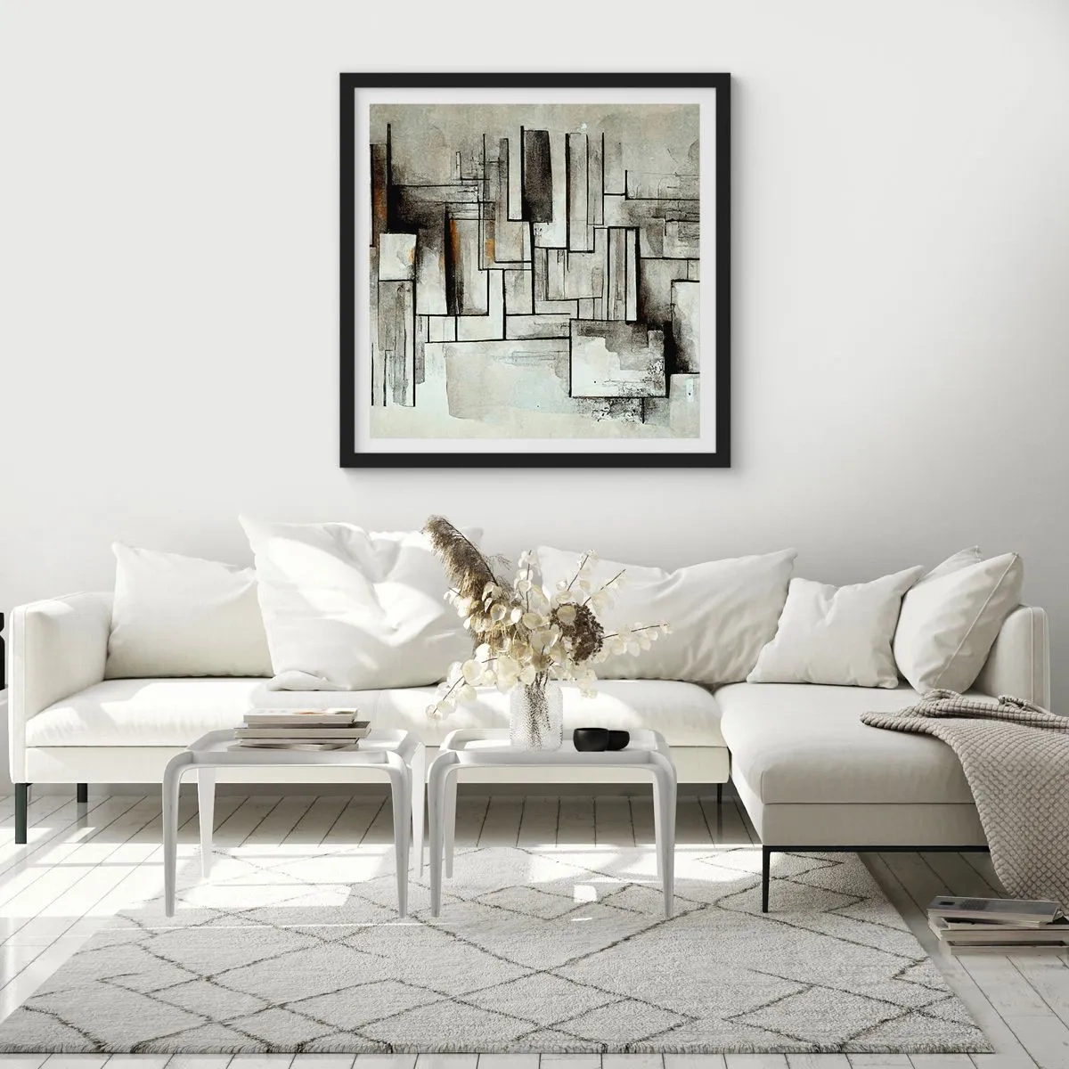 Plakat i sort ramme - Enkelthedens kraft - 40x40 cm