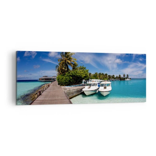 Lærredstryk - Billede på lærred - Og dog findes paradiset - 140x50 cm
