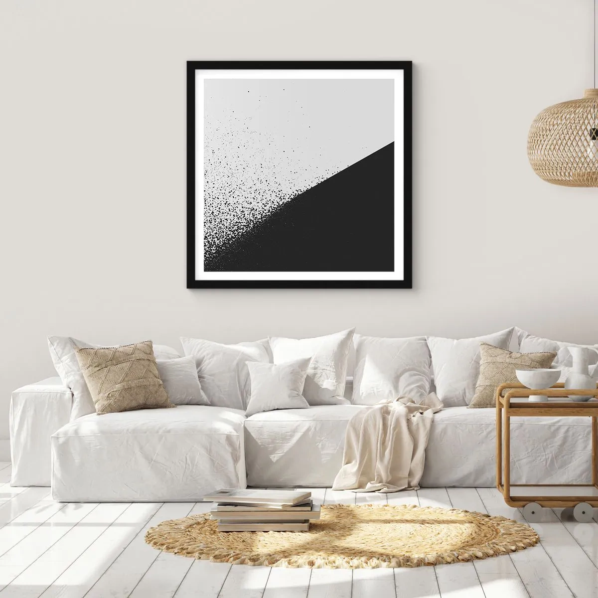 Plakat i sort ramme - Hurtigere og hurtigere, mere og mere - 60x60 cm