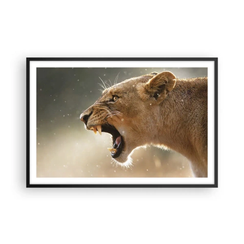 Plakat i sort ramme - Prøv ikke at lytte - 91x61 cm