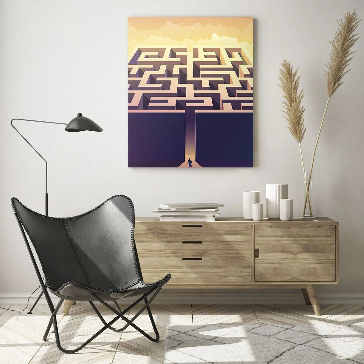 Billede på glas - Tid til beslutning - 70x100 cm