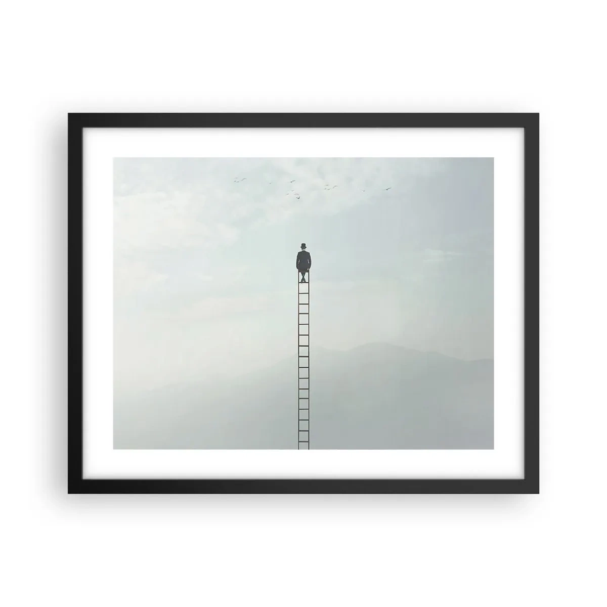 Plakat i sort ramme - Stig yderligere - 50x40 cm