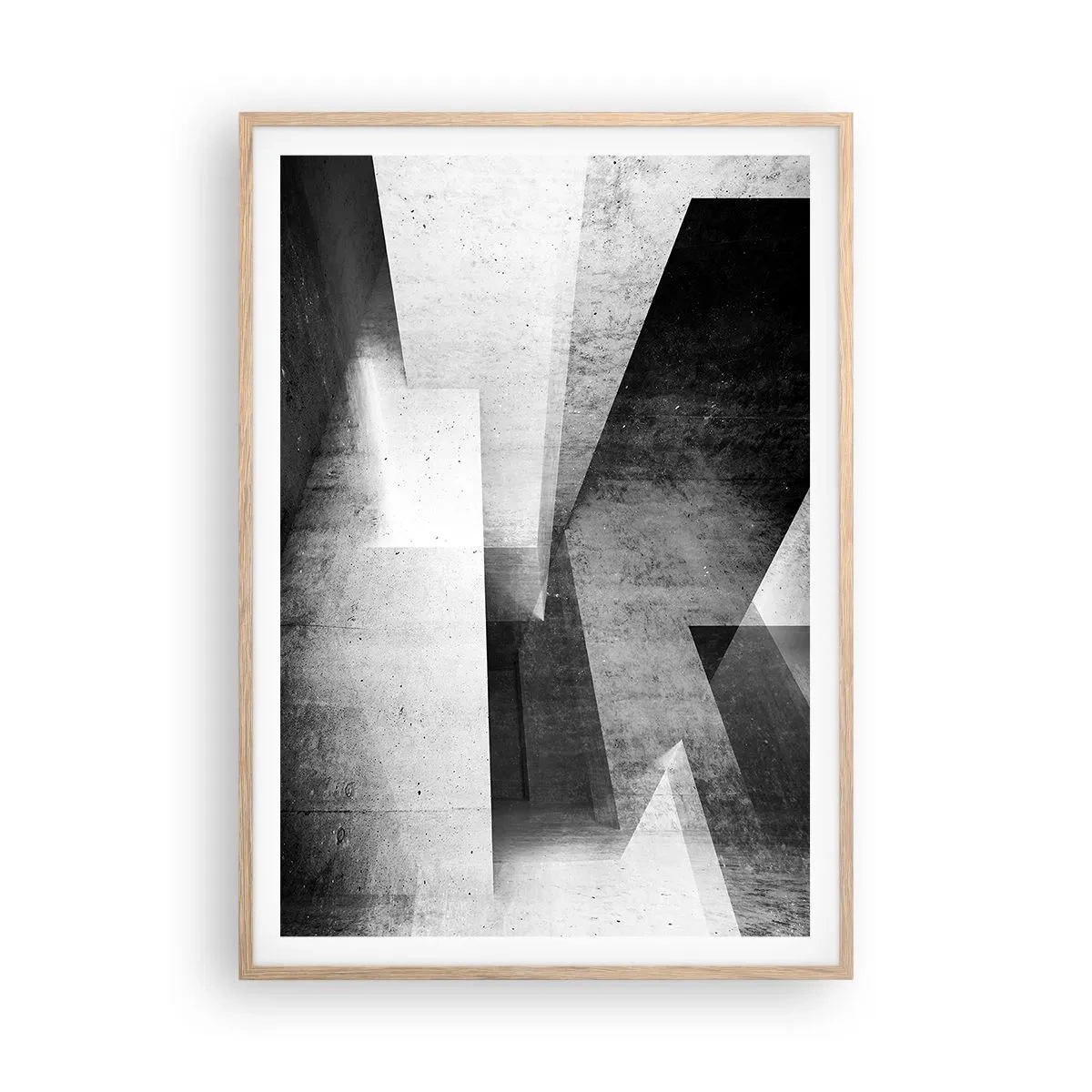 Plakat i ramme af lyst egetræ - Rummet struktur - 70x100 cm
